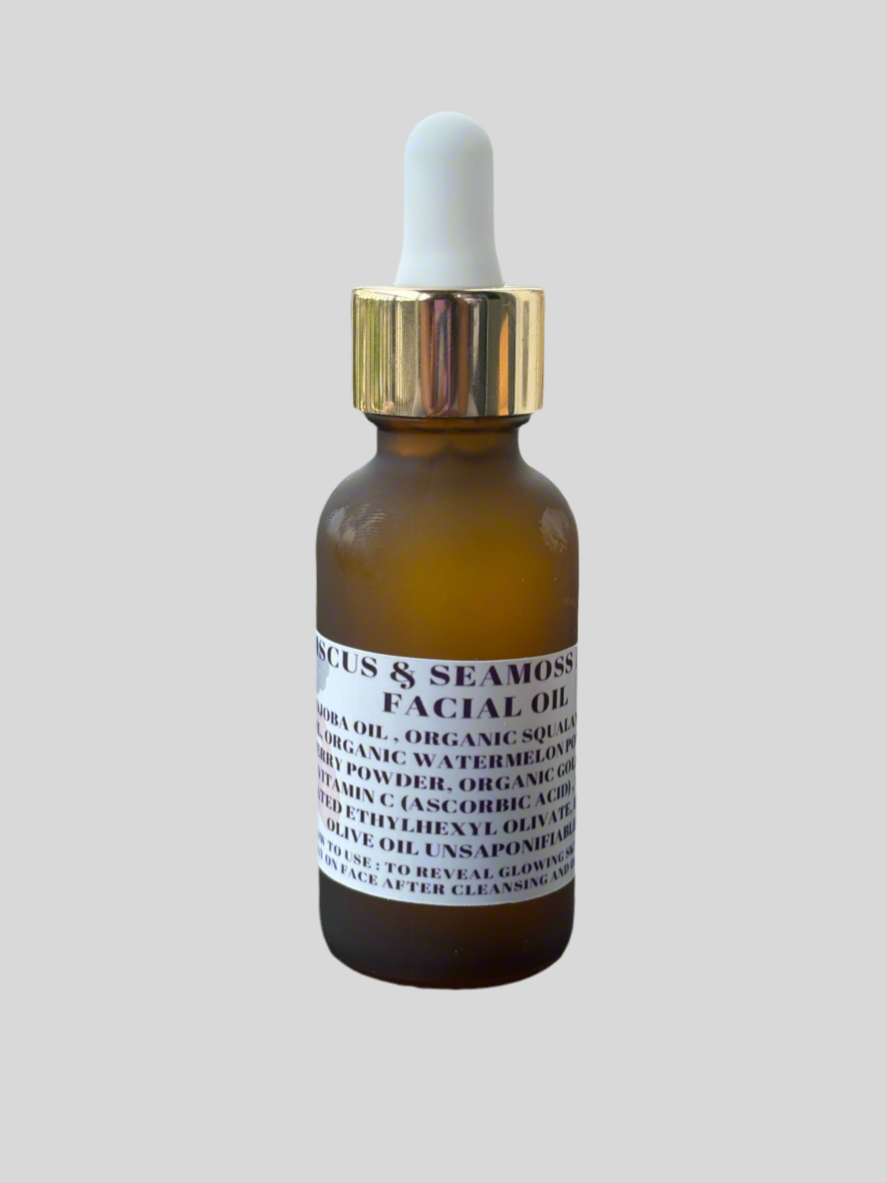 Seamoss & hibiscus infused facial oil