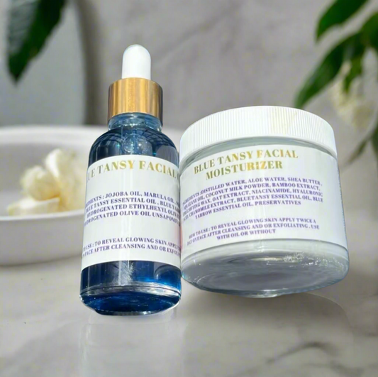 Blue tansy Infused Facial Oil  & Moisturizer Bundle